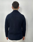 Outfit Cardigan Giacca in misto lana con trama treccia - navy