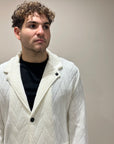 CARDIGAN GIACCA IN MAGLIA TRAMATA DI MISTO LANA OFF WHITE - OUTFIT ITALY