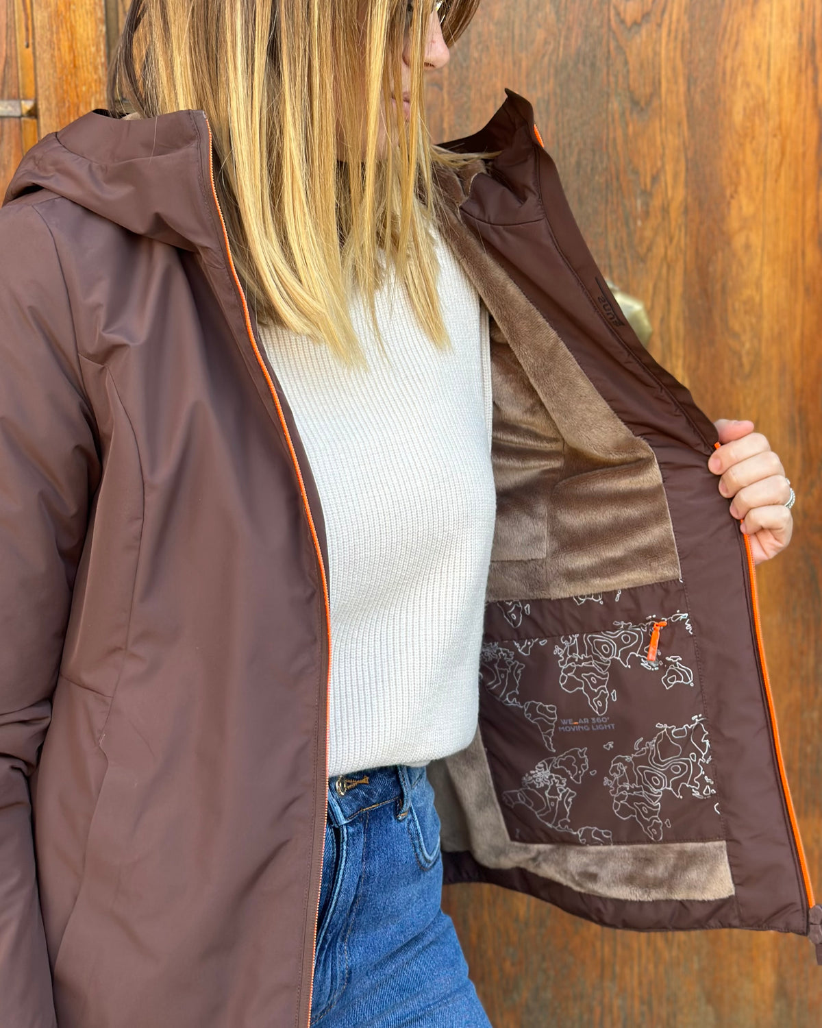 Giubbotto AURELIA Velour - Brown - SUNS
