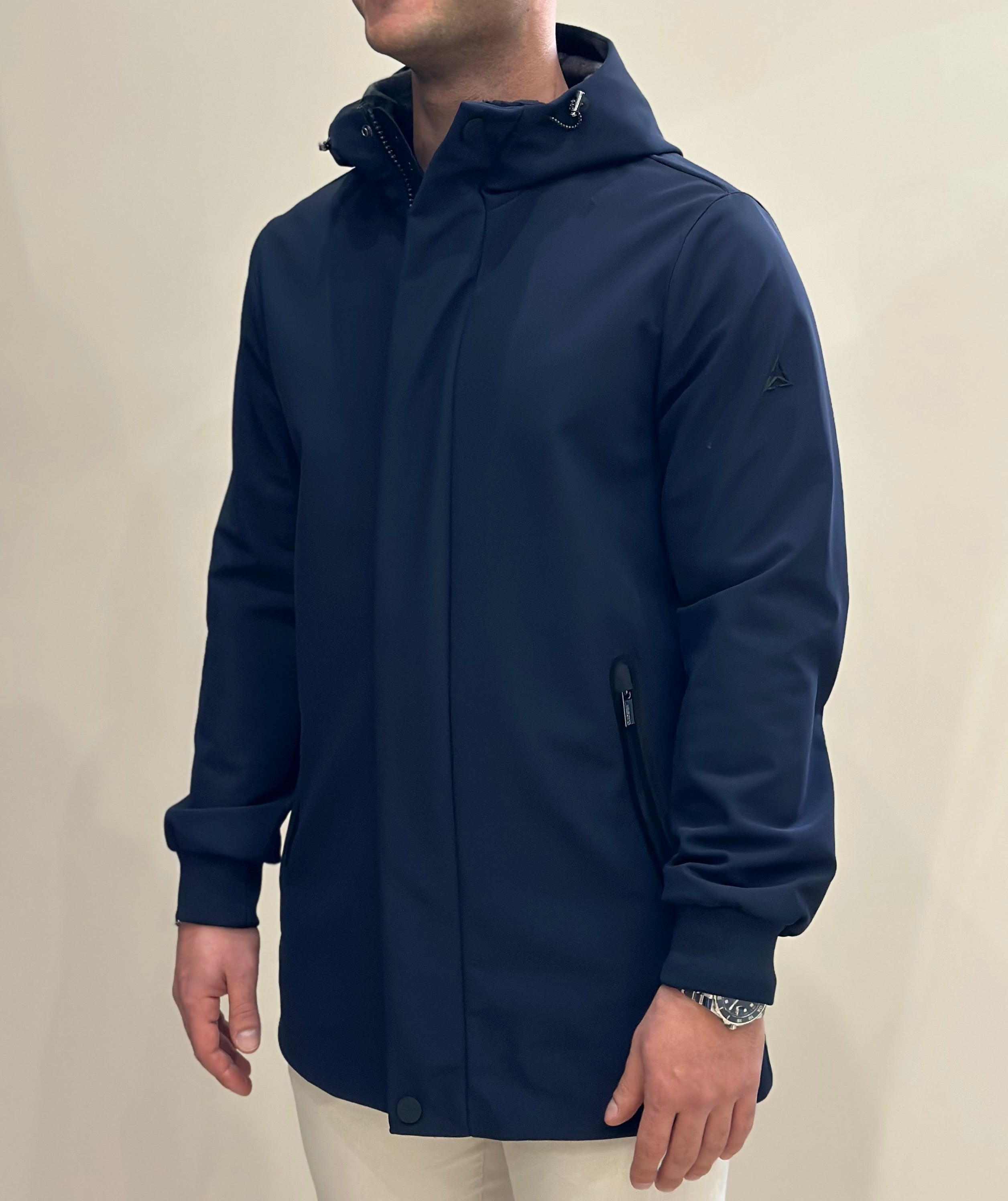 HESKIMO Giubbotto tecnico foderato in lana - Navy - Marcello Fontana Shop