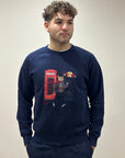 INTHEBOX FELPA GIROCOLLO MR BOX LONDON - BLU
