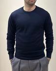 GIROCOLLO LANA MERINOS BLU NAVY - PRIVATI FIRENZE