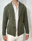 Outfit Cardigan Giacca in misto lana con trama treccia - Army