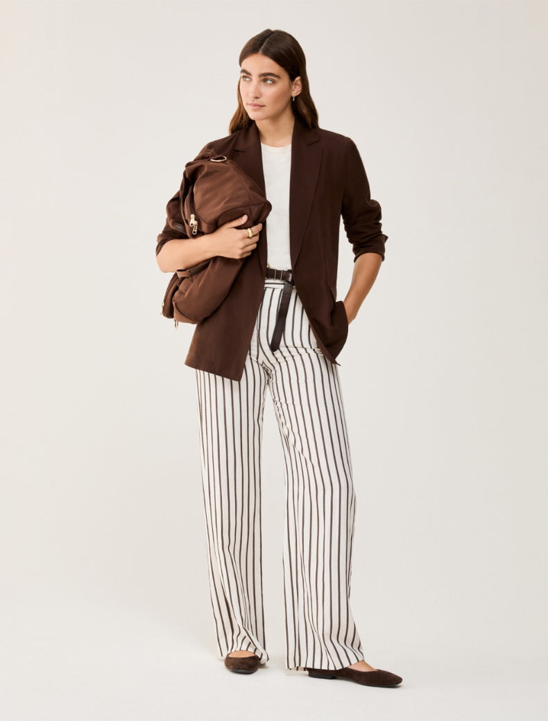 SS26 PBBUMIDO BLAZER IN BLAN DI LINO, MORO - PENNYBLACK - Marcello Fontana Shop