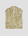SS26 PBPBACCO BLUSA IN DOPPIO RASO, ZEBRA VERDE - PENNYBLACK - Marcello Fontana Shop