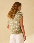 SS26 PBPBACCO BLUSA IN DOPPIO RASO, ZEBRA VERDE - PENNYBLACK - Marcello Fontana Shop