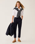 Pantaloni Capri in popeline, blu - PBBPACCHE
