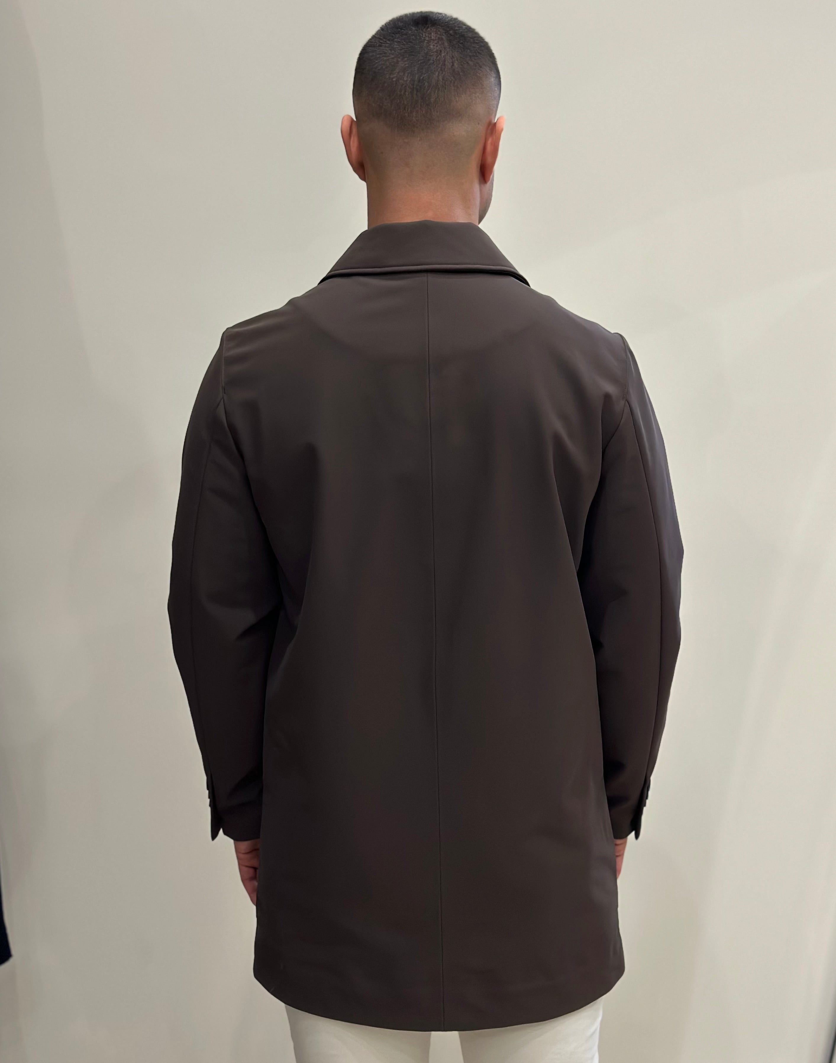 HESKIMO Trench tecnico foderato in lana - moro - Marcello Fontana Shop