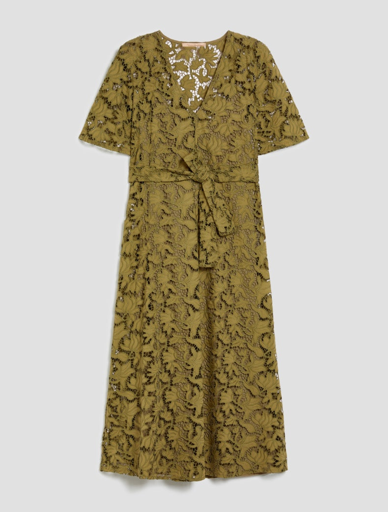 SS26 PBPSONNI ABITO MIDI IN COTONE SANGALLO, VERDE - PENNYBLACK - Marcello Fontana Shop