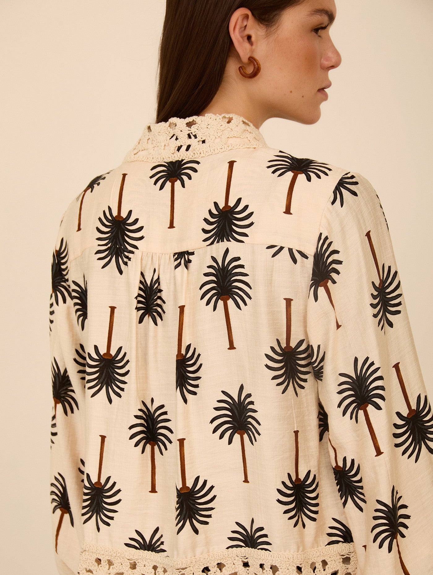 MEISIE CAMICIA CON STAMPA DI PALME - COD.M125B04BLK