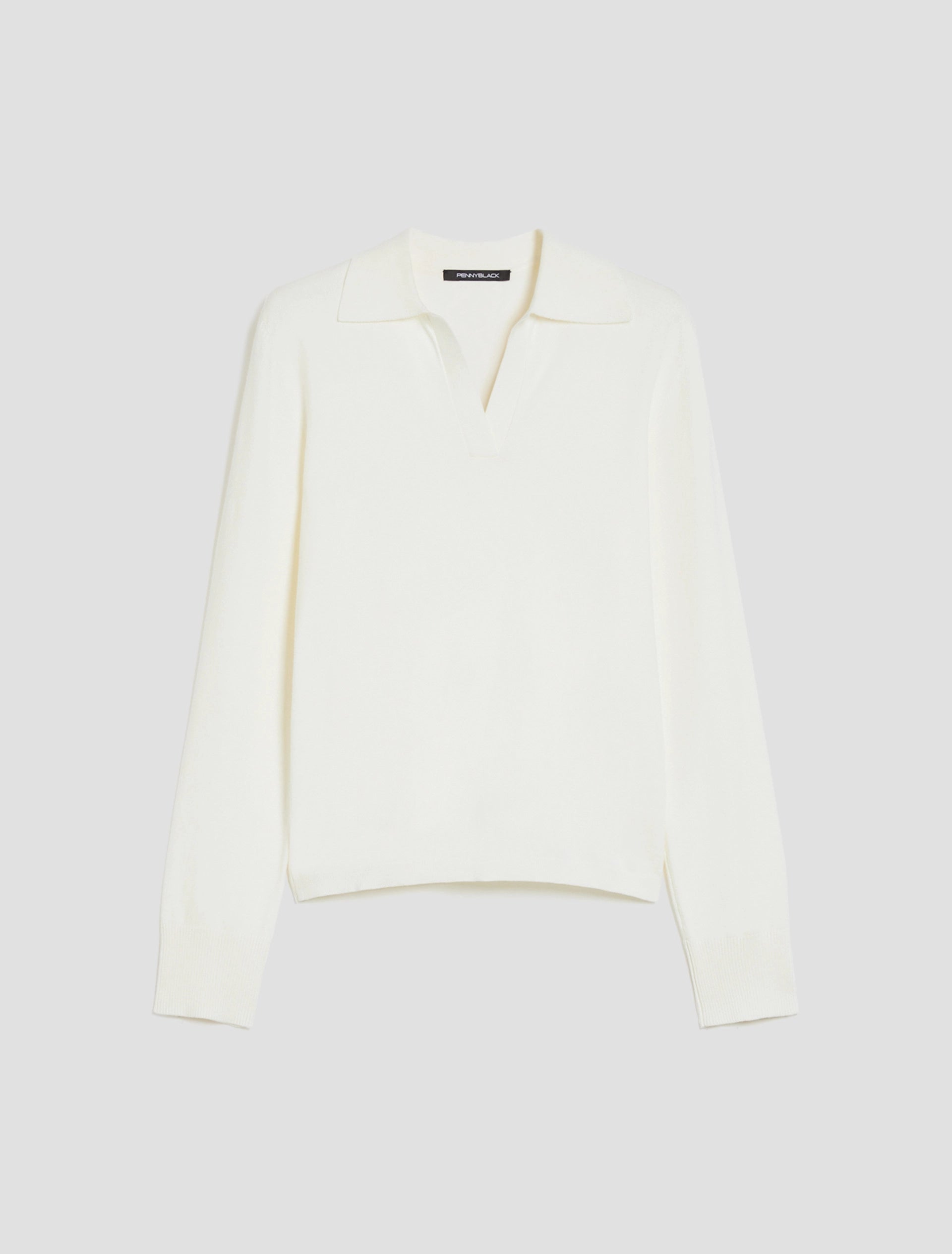 POLO IN MAGLIA STRECH BIANCO LANA  - PENNYBLACK - Marcello Fontana Shop