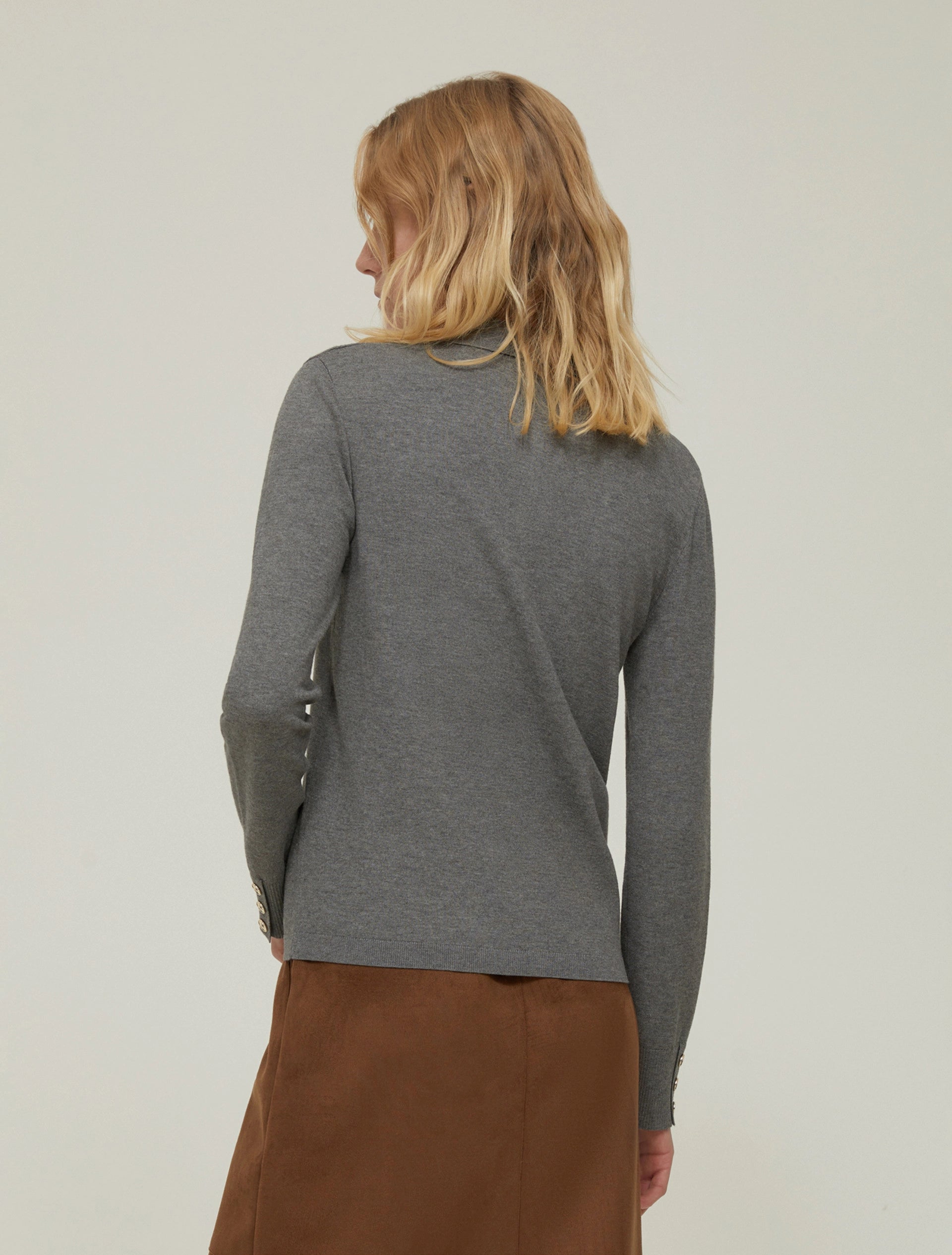 POLO IN MAGLIA STRECH, GRIGIO MELANGE  - PENNYBLACK - Marcello Fontana Shop