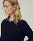 FW25 PENNYBLACK MAGLIA NOREL IN PURA LANA BLU