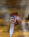 GIANNI FRANCO CINTURA ARTIGIANALE FORATA IN PELLE - ART. 0023 BRUCIATO