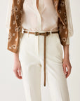 Cintura sottile in suede - Beige - PBAAZZURRO - PENNYBLACK