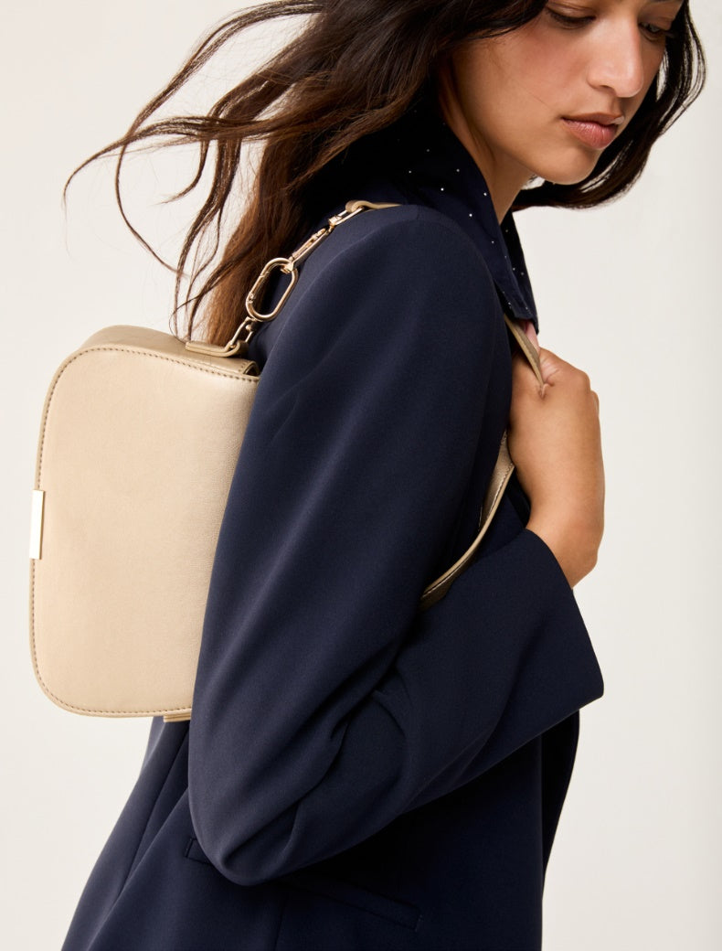 SS26 PBARUM POCHETTE CON DOPPIA TRACOLLA, ORO - PENNYBLACK - Marcello Fontana Shop