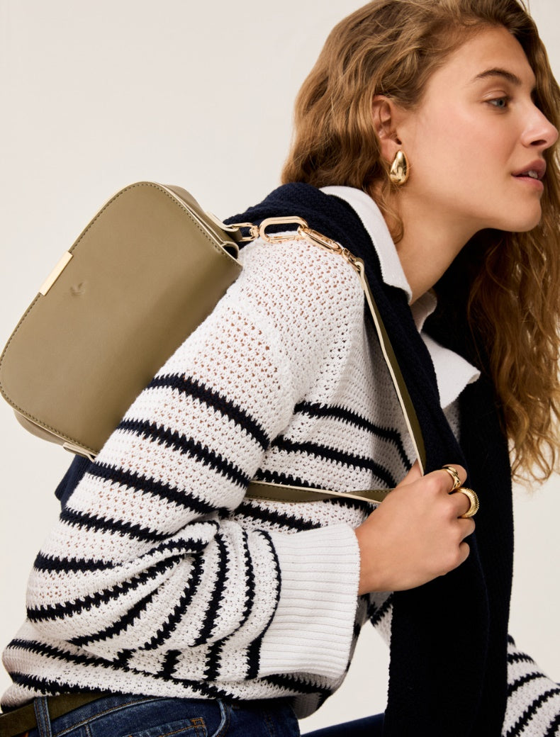 SS26 PBARUM POCHETTE CON DOPPIA TRACOLLA, KAKI- PENNYBLACK - Marcello Fontana Shop