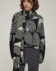 FW25 PENNYBLACK FAGIANI STOLA A FANTASIA JACQUARD NERO