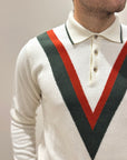 FW25 GALLIA POLO ANSON CON BOTTONI - PANNA