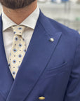 ABITO MANUEL RITZ DOPPIO PETTO IN FRESCO LANA STRETCH BLU