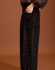 pantaloni morbidi in velluto con stampa paisley cod. WM120P02BLK - Nero - Meisie