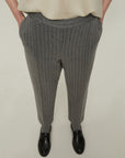 PANTALONE EDDY IN JERSEY GESSATO GRIGIO - PENNYBLACK