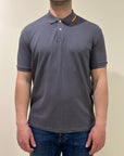 SUNS POLO FEDERICO TAG IN PIQUET DARK GREY