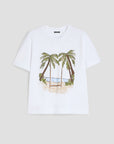 T-Shirt con stampa spiaggia e strass - PBBSABBIA
