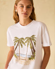 T-Shirt con stampa spiaggia e strass - PBBSABBIA