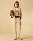 T-Shirt con stampa spiaggia e strass - PBBSABBIA