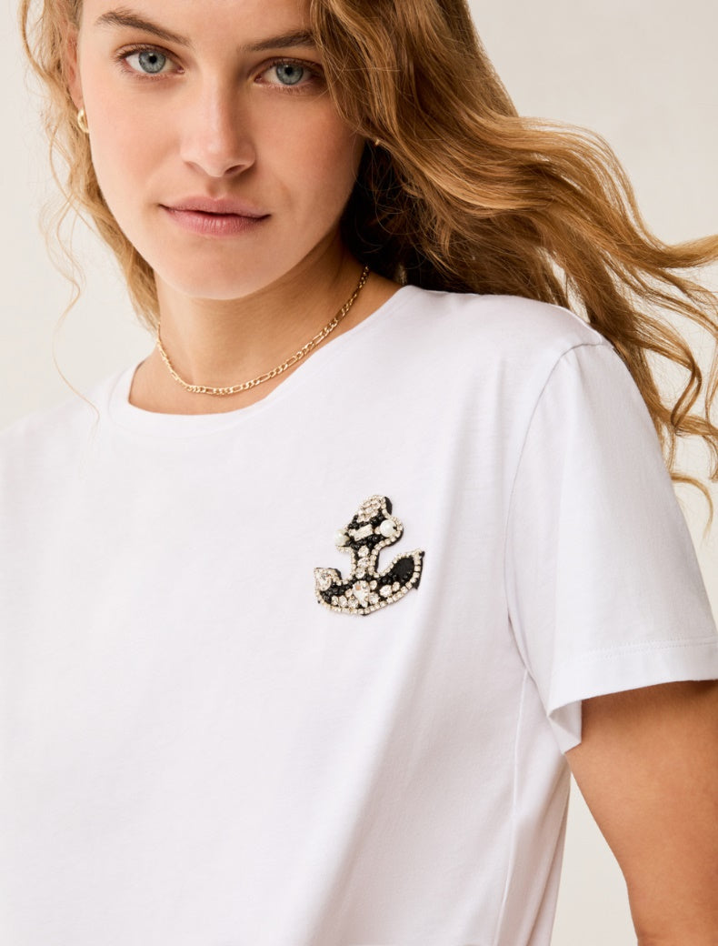 SS26 PBBSOLE T-SHIRT IN JERSEY DI COTONE, BIANCO ANCORA - PENNYBLACK - Marcello Fontana Shop