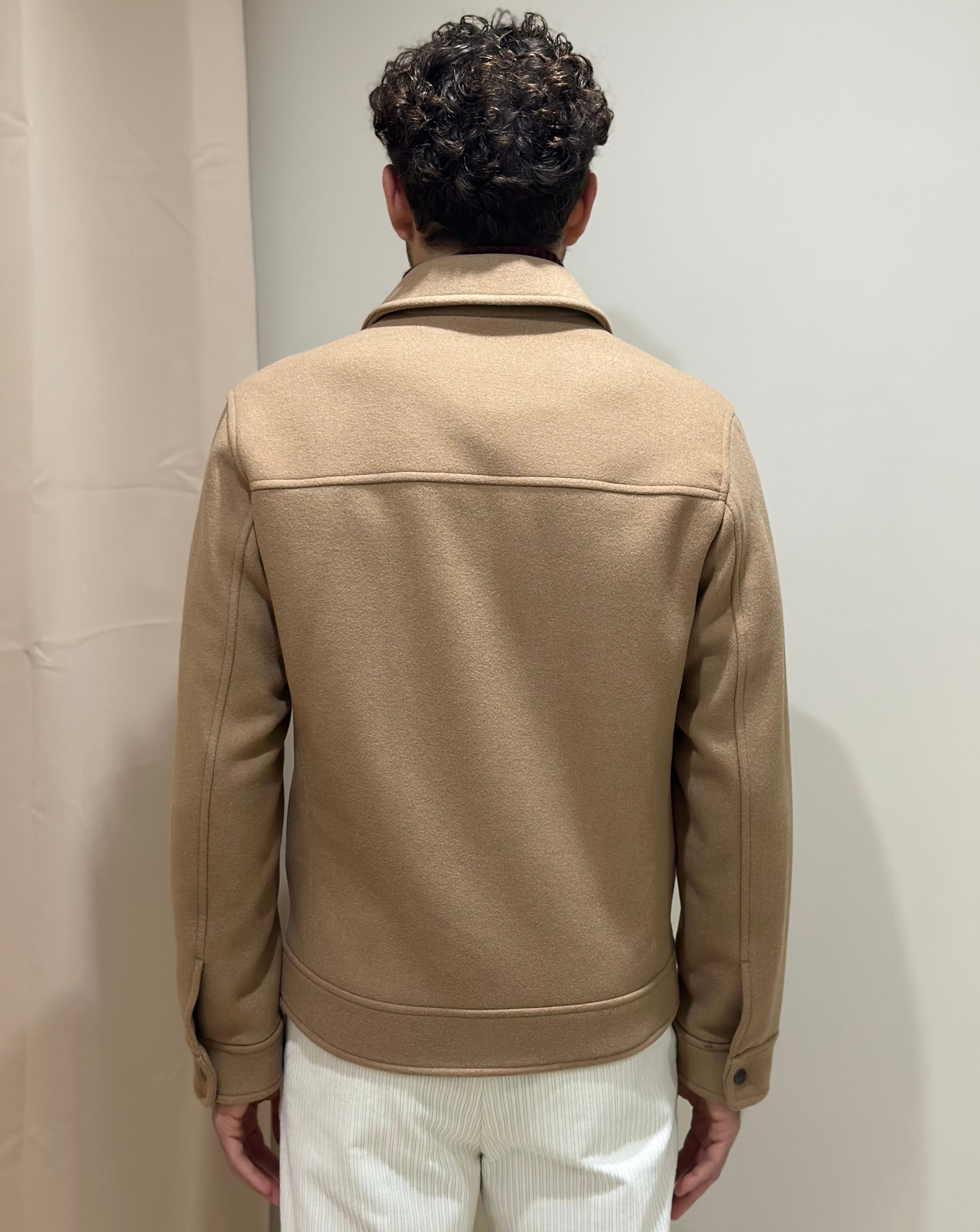 FW25 MANUEL RITZ GIUBBINO PANNO IN MISTO LANA BEIGE