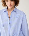 Camicia con applicazioni e coulisse, azzurra - PBIDANZATORE