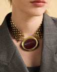 COLLANA ZOE CORTA ELEMENTO E SMALTO ROSSO - NALI'