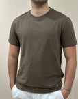 MANUEL RITZ T-SHIRT IN JERSEY DI COTONE MORO