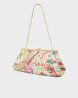 Pochette Ibiza stampa floreale, bianco