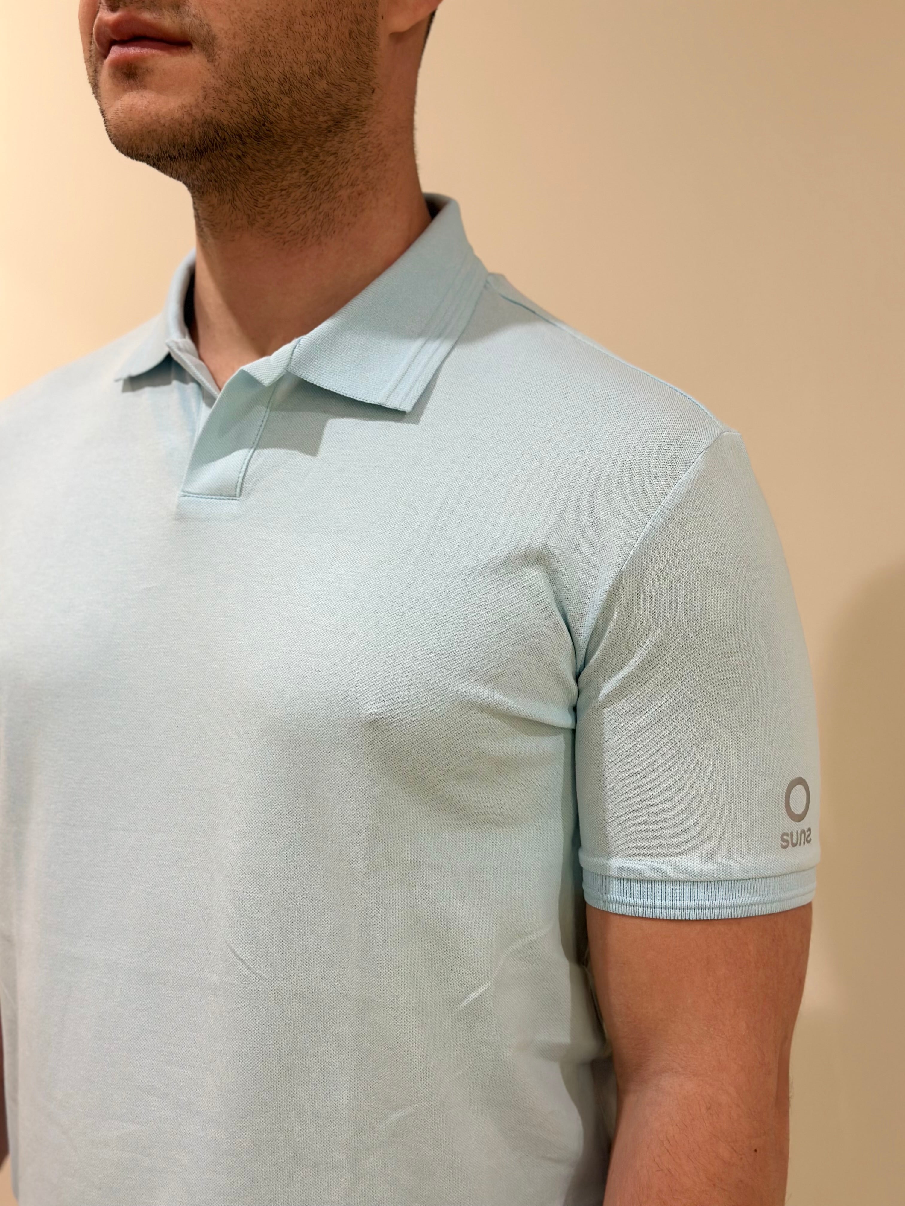SUNS POLO FEDERICO LABEL IN PIQUET SKY