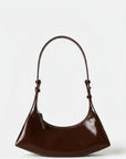 Borsa piccola in vernice a mezzaluna Cioccolato - cod. 26BINI412_84 - SURKANA