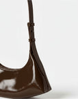 Borsa piccola in vernice a mezzaluna Cioccolato - cod. 26BINI412_84 - SURKANA