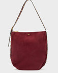 BORSA JOANNE A SPALLA CON BORCHIE BORDEAUX - NALI' - Marcello Fontana Shop