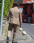 ABITO OUTFIT ITALY MONOPETTO CAMEL IN POPELINE