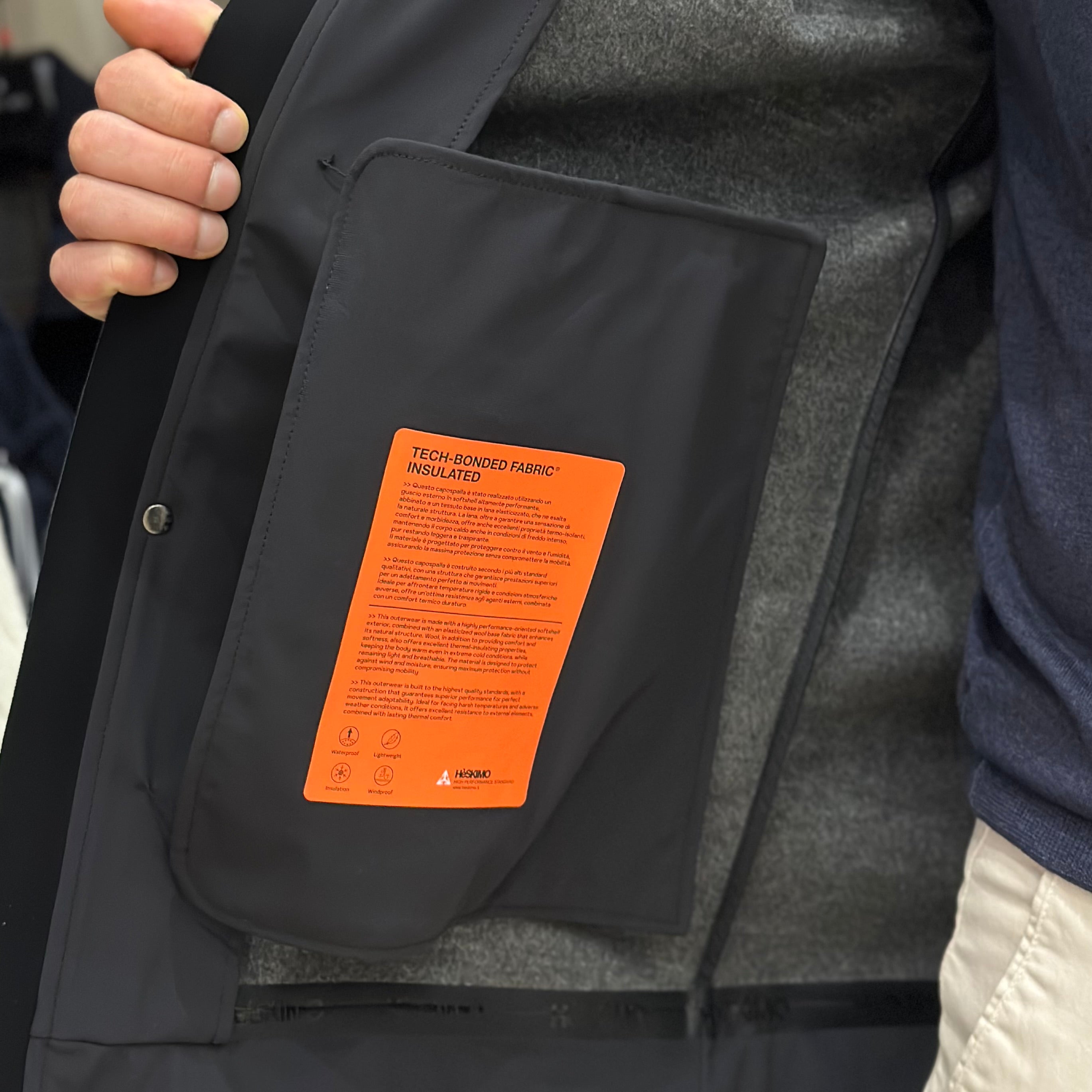 HESKIMO Giubbotto tecnico foderato in lana - Nero - Marcello Fontana Shop