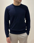 Girocollo in Misto Cashmere Navy - Privati Firenze