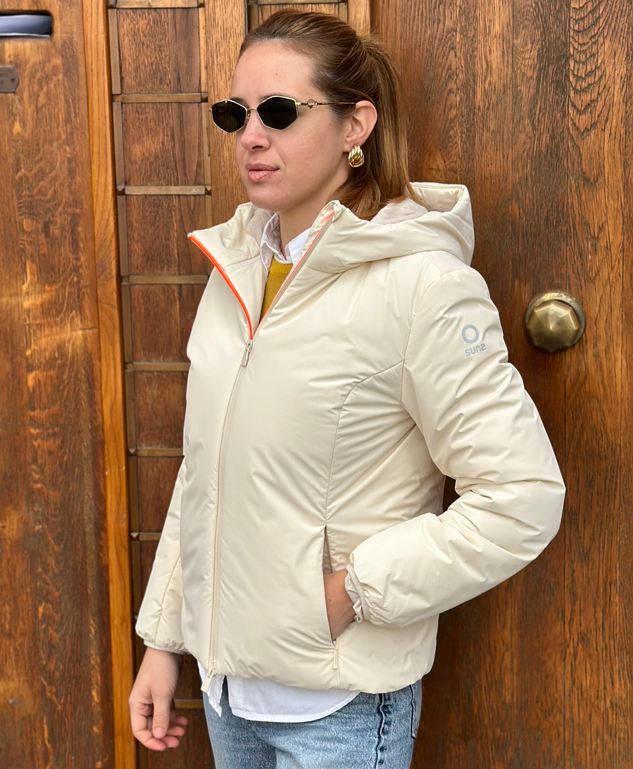 GIUBBOTTO AURELIA VELOUR OFF WHITE - SUNS - Marcello Fontana Shop