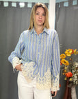 SAIPH CAMICIA CELESTE CON RICAMO - COD.95030