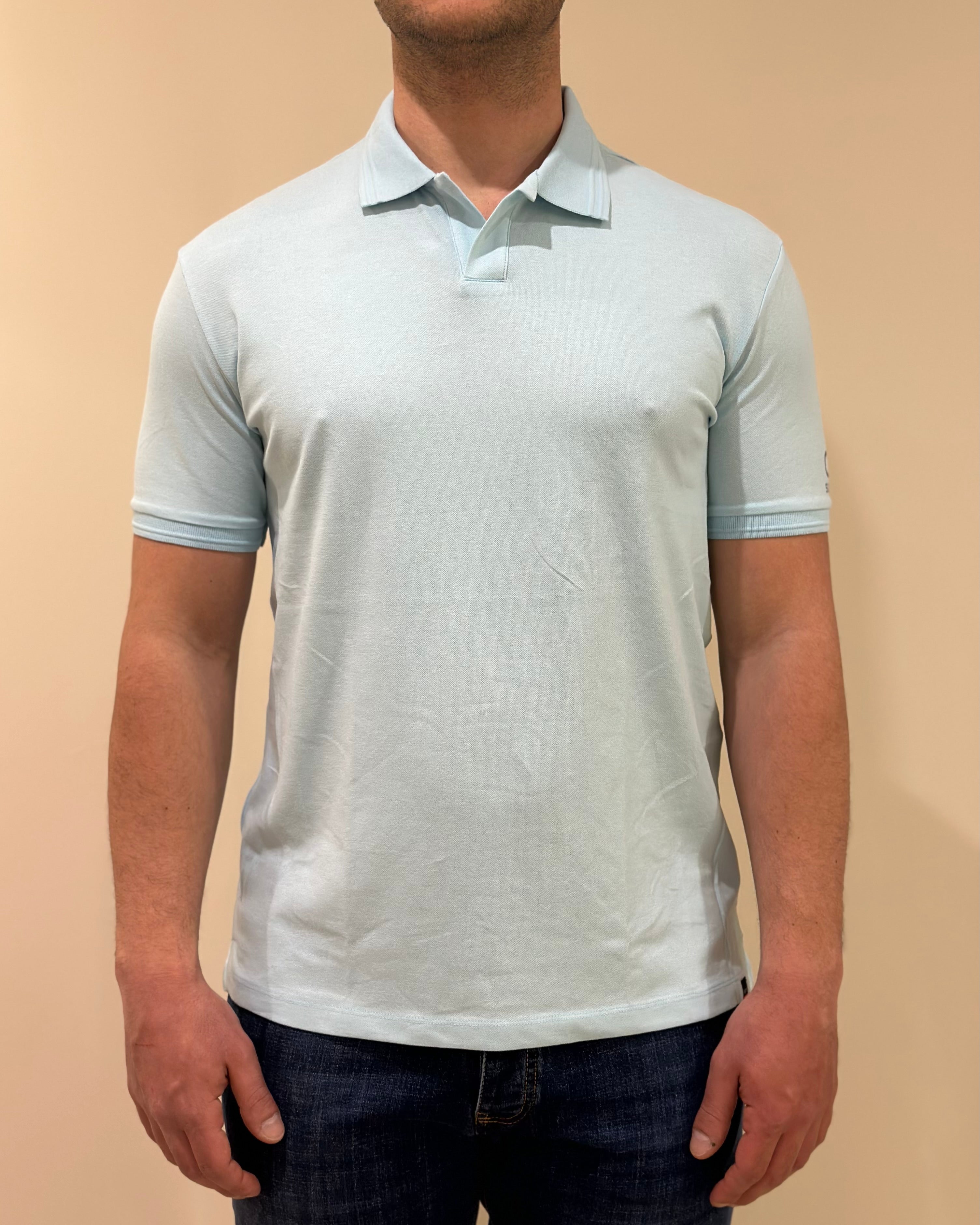 SUNS POLO FEDERICO LABEL IN PIQUET SKY