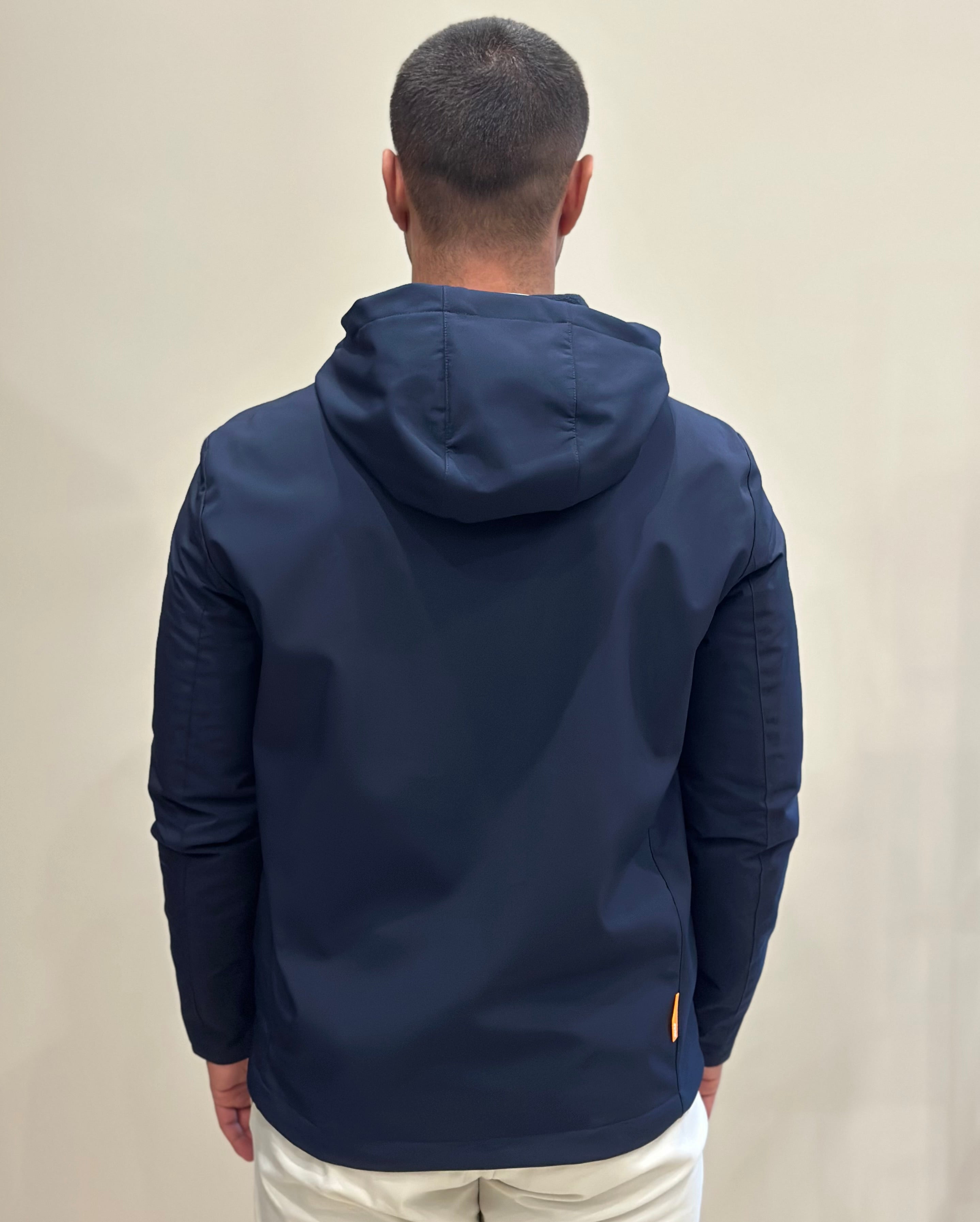 SUNS Giubbotto Uomo Flaminio Micro con cappuccio - DARK BLUE