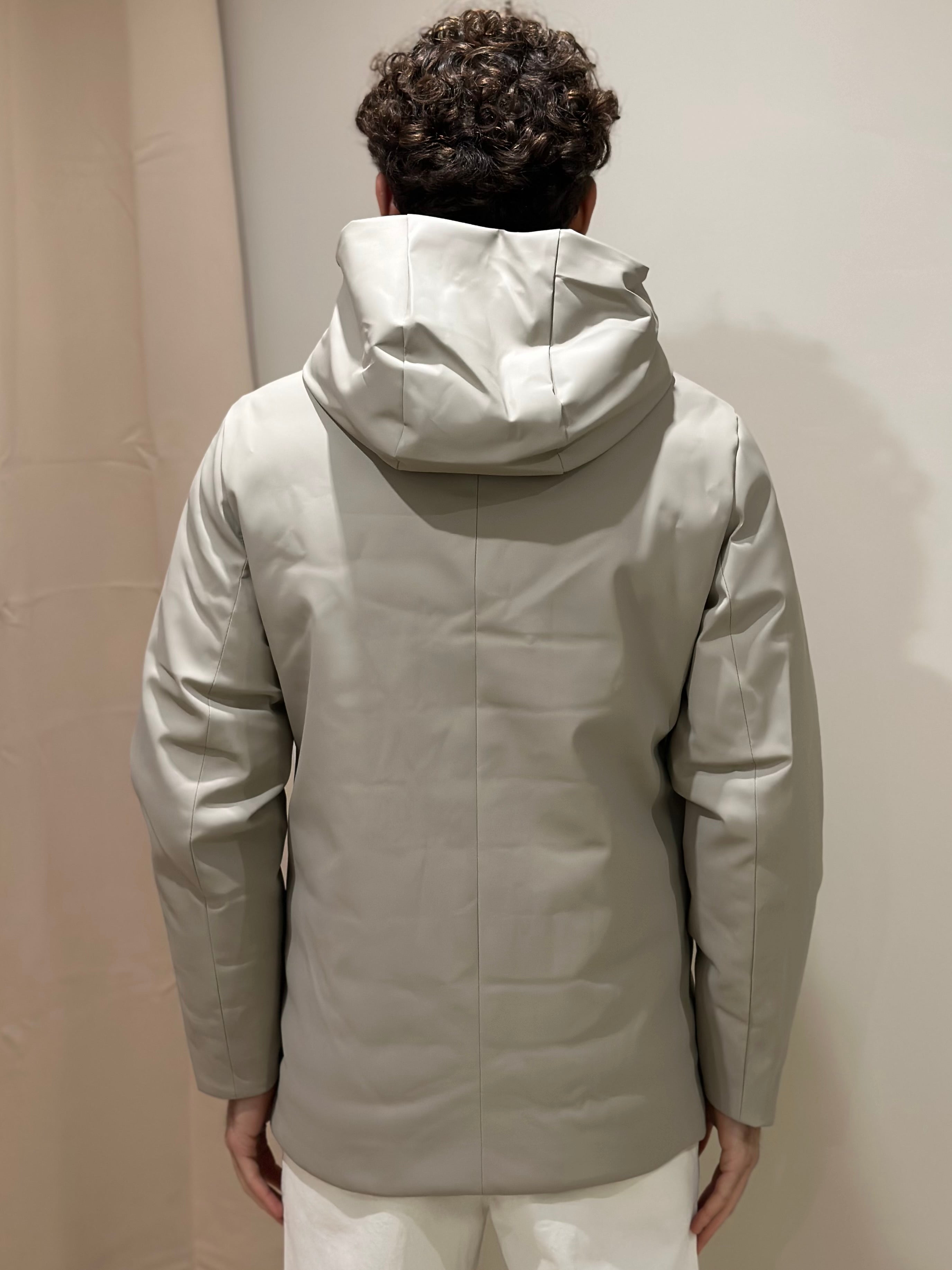 HESKIMO long parka Rubber vera piuma - beige