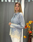 SAIPH CAMICIA CELESTE CON RICAMO - COD.95030