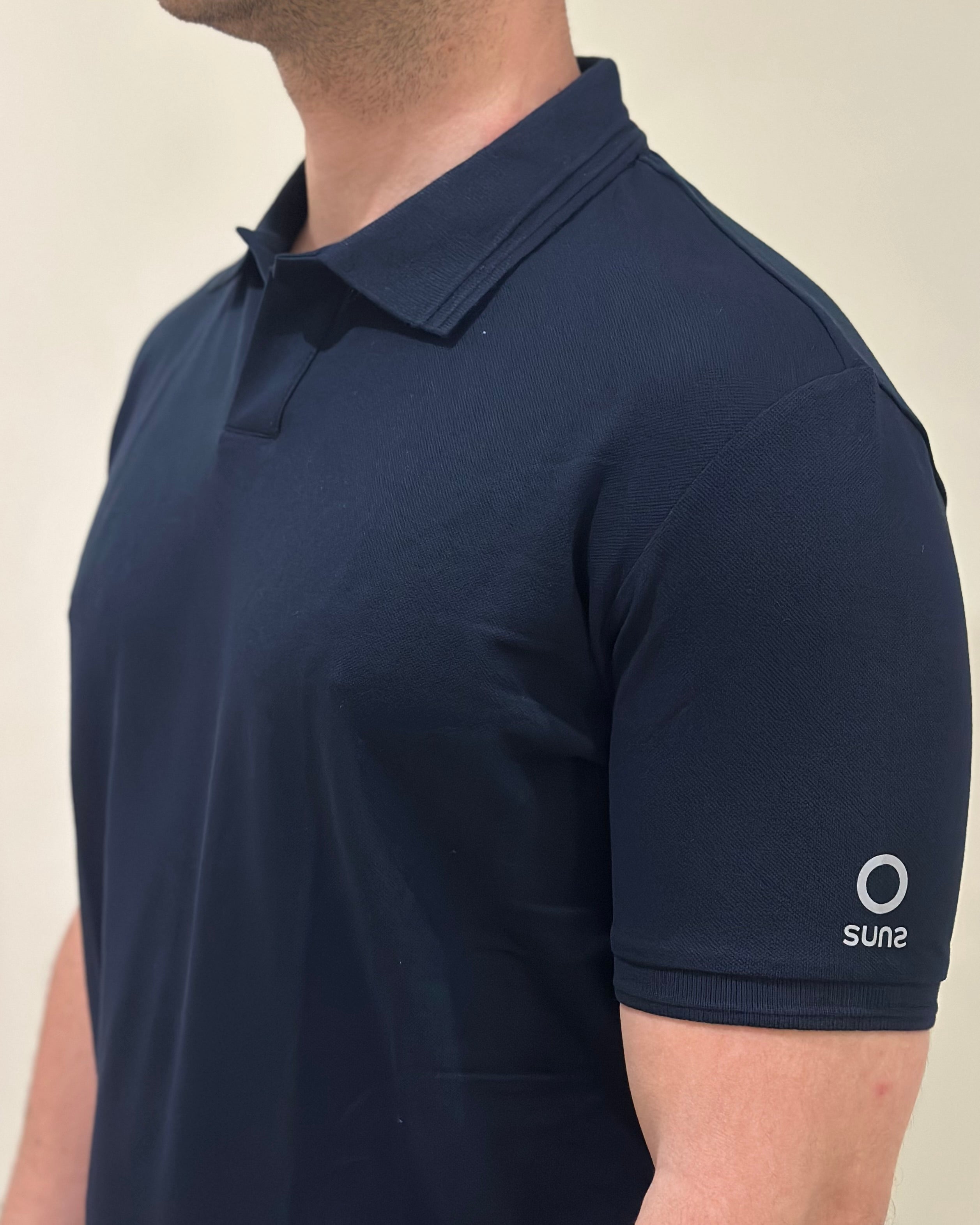SUNS POLO FEDERICO LABEL IN PIQUET DARK BLUE